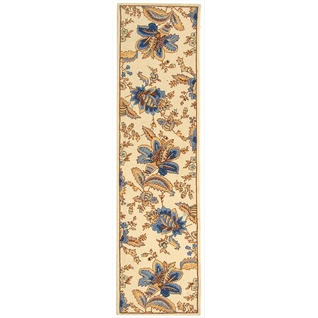 Safavieh 2 ft. - 6 in. x 10 ft. Runner- Country and Floral Chelsea Ivory Hand Hooked Rug HK309A-210